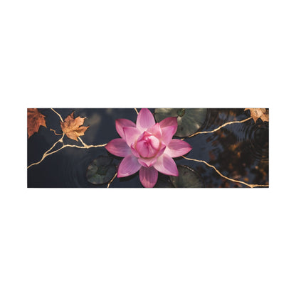 Ma Lotus Flower Canvas Art - Kintsugi Gold Vein