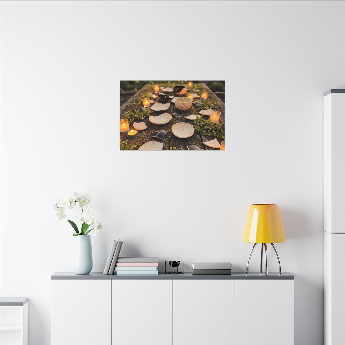 Broken Pottery Spring Canvas Art | Kintsugi Beautiful Design