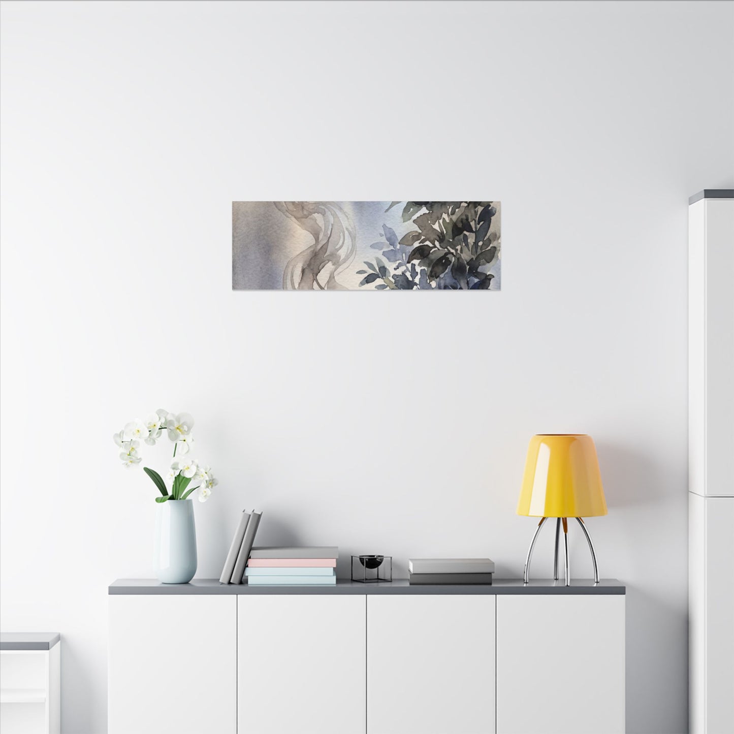 Incense Smoke Summer Canvas Art | Japandi Cozy Design