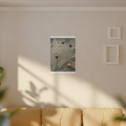 Water Ripple Canvas Art | Winter Japandi Japanese Pattern Art