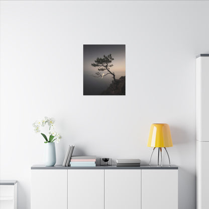 Dawn Pine Tree Canvas Art - Dark Japandi Datsuzoku