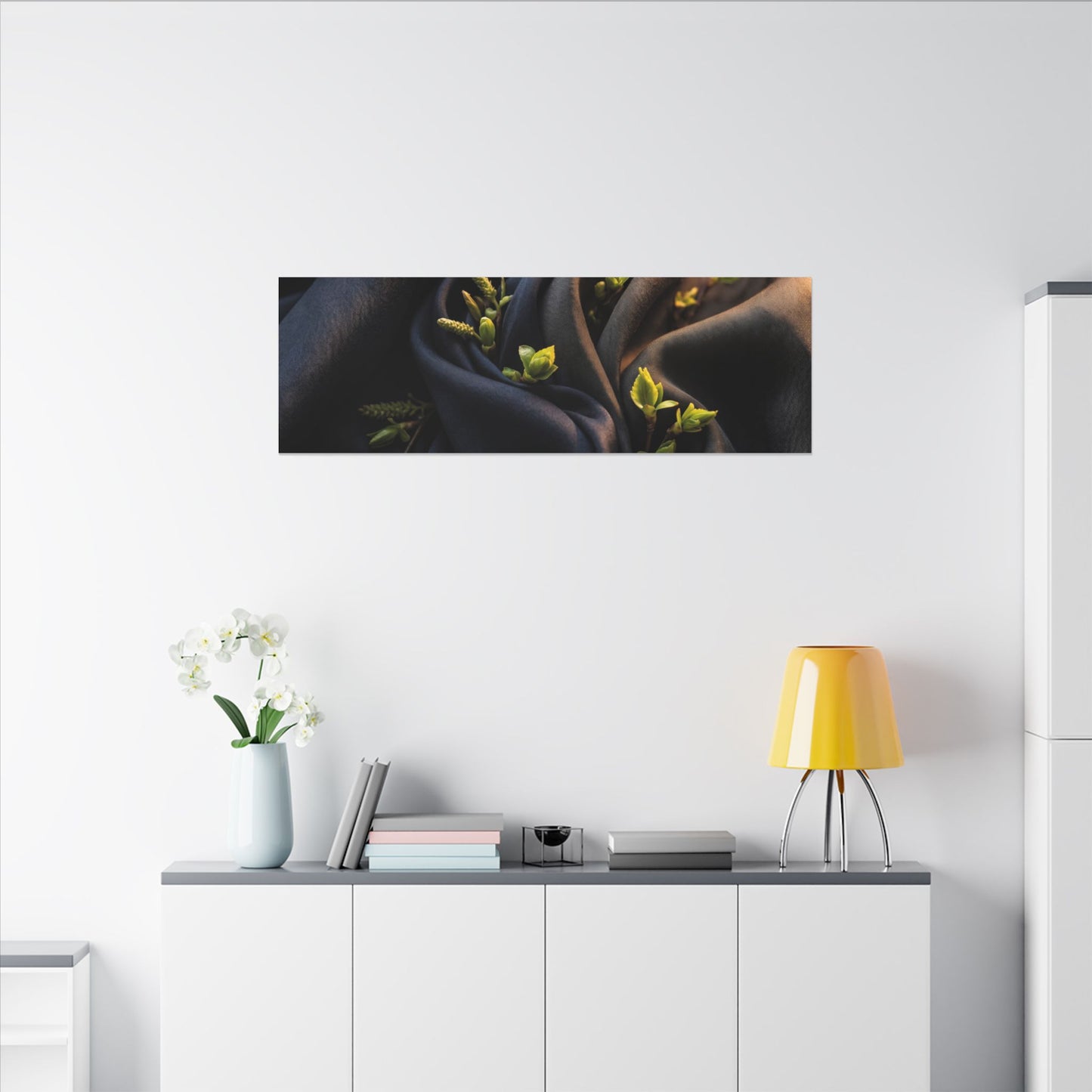 Spring Silk Drape Moody Minimal Canvas Art | Luxurious Decor