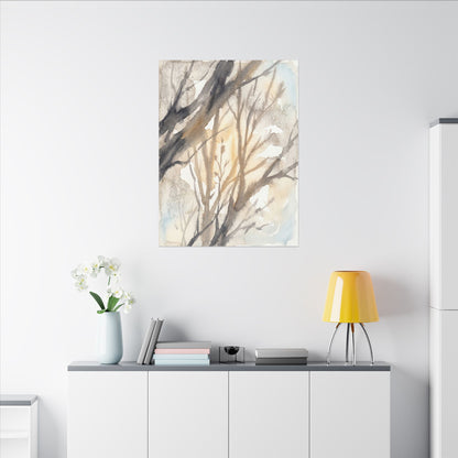 Ma Shadow Play Canvas Art - Japandi Watercolor