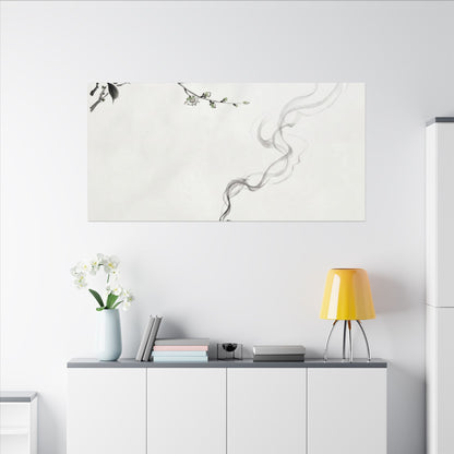 Calm Incense Smoke Canvas Art - Sumi E Zen