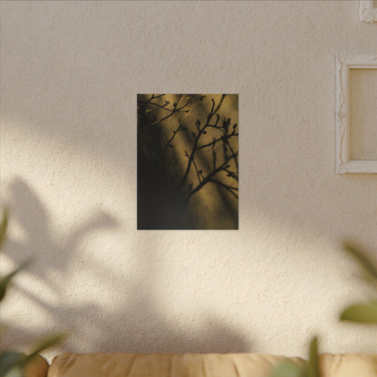 Golden Hour Shadow Play Canvas Art - Dark Japandi Seijaku