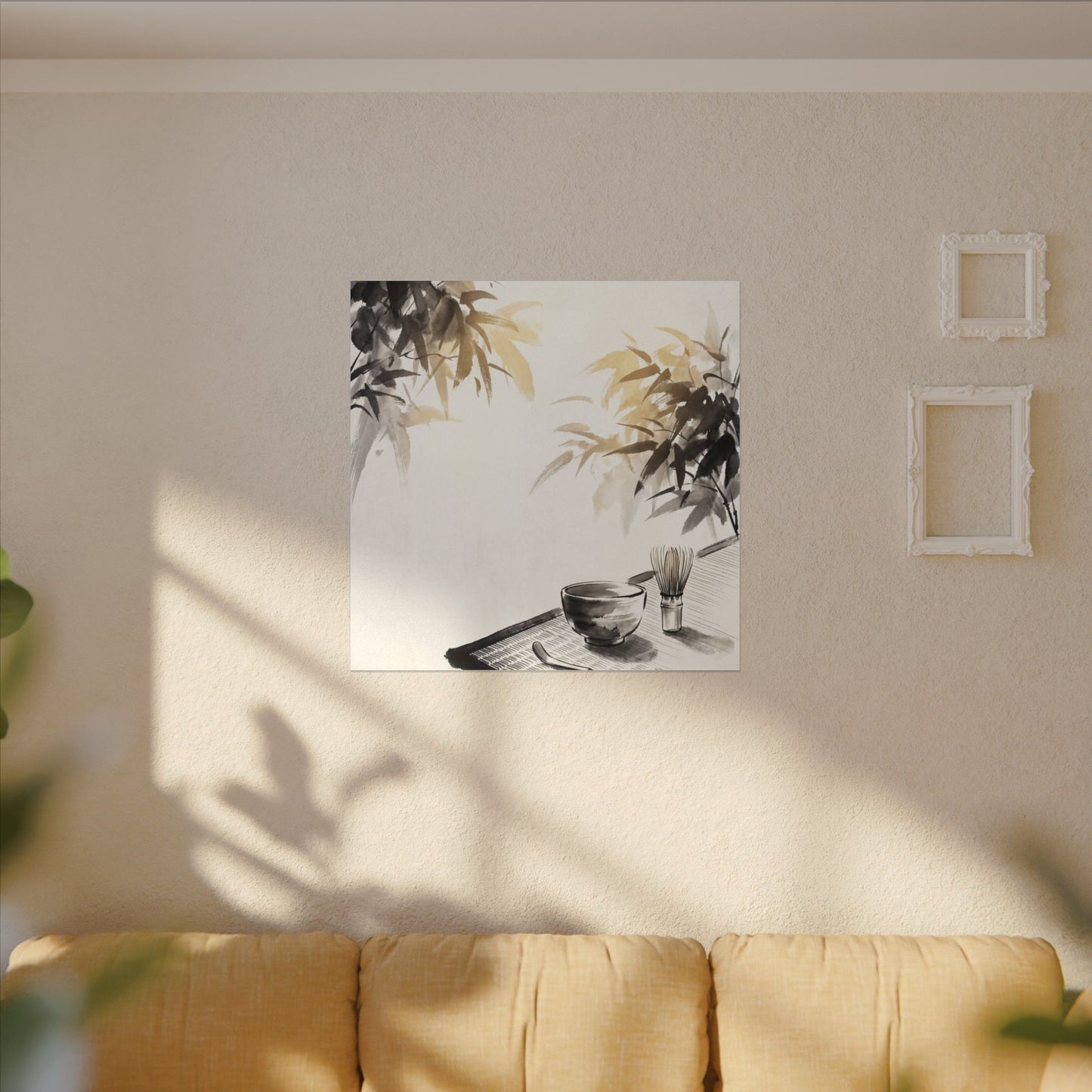 Tea Ceremony Sumi E Canvas Art | Serene Zen Art