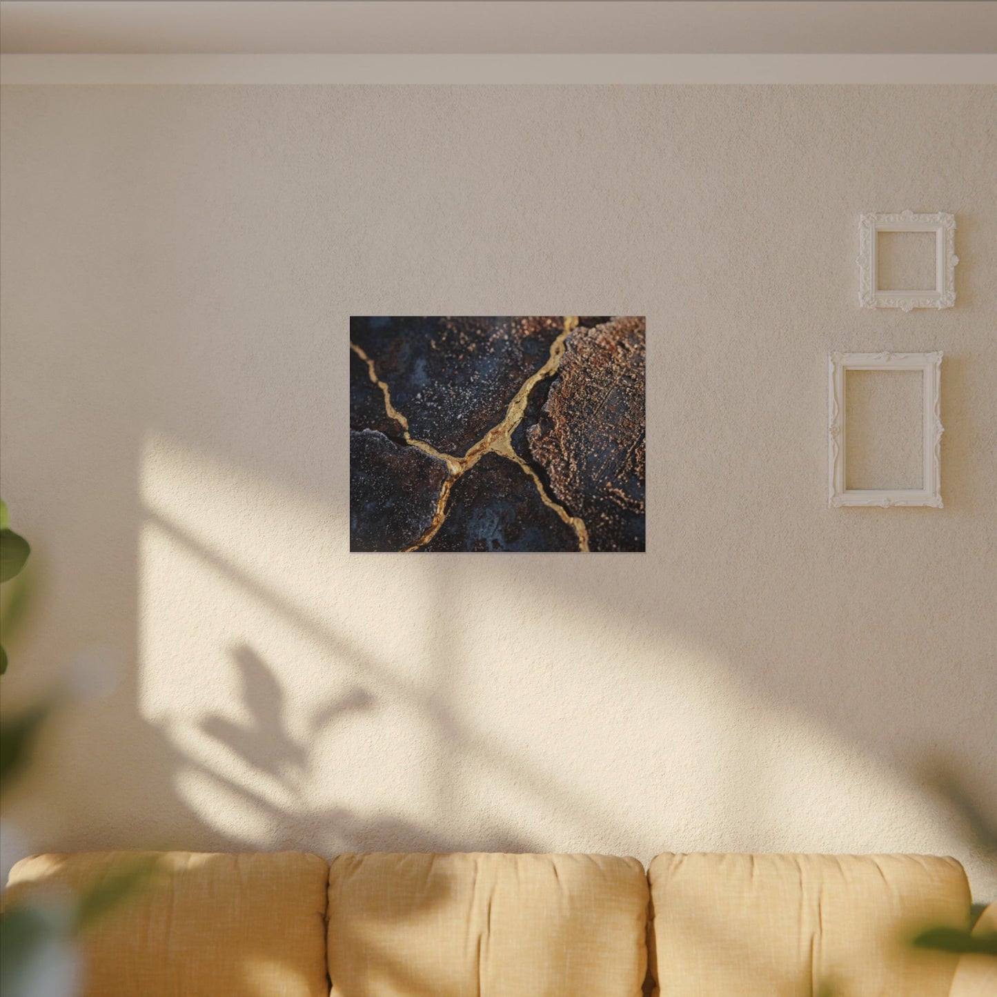 Winter Rust Patina Gold Vein Canvas Art | Resilient Decor