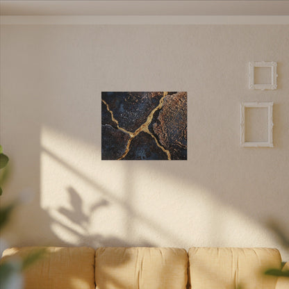 Winter Rust Patina Gold Vein Canvas Art | Resilient Decor