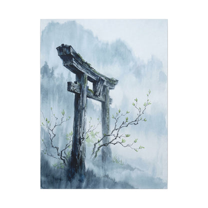 Torii Gate Canvas Art | Spring Zen Sumi E Art