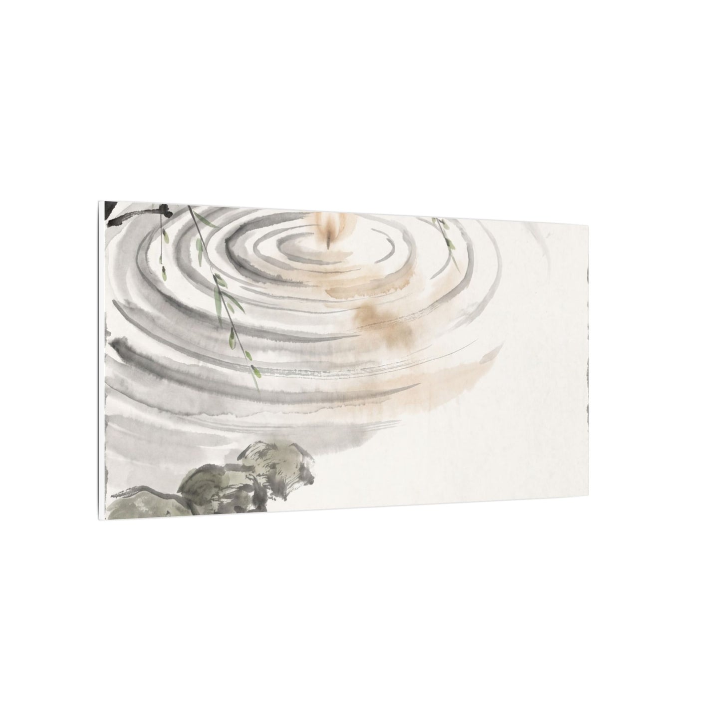 Water Ripple Sumi E Canvas Art | Tranquil Zen Art