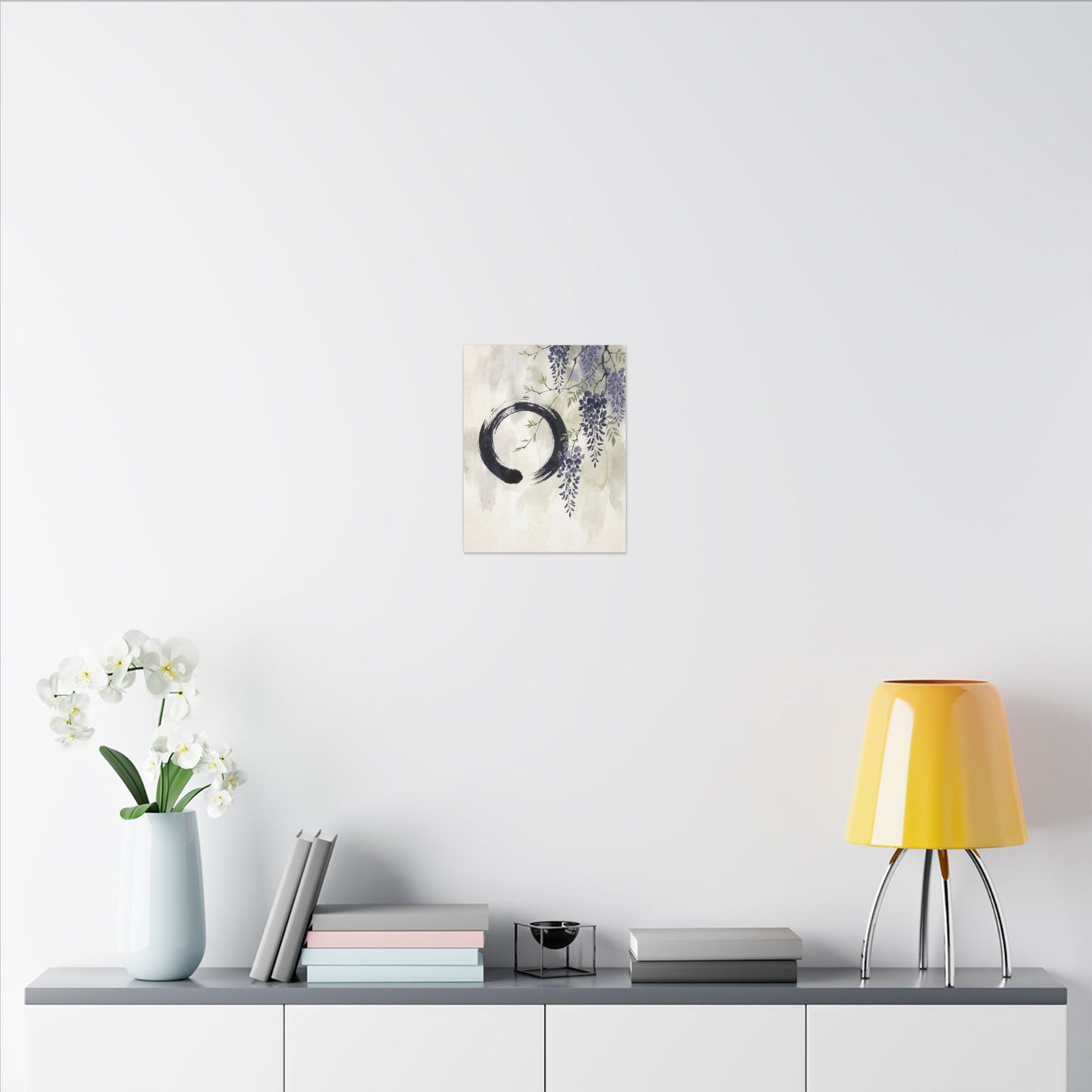 Wisteria Enso Canvas Art | Serene Zen Art