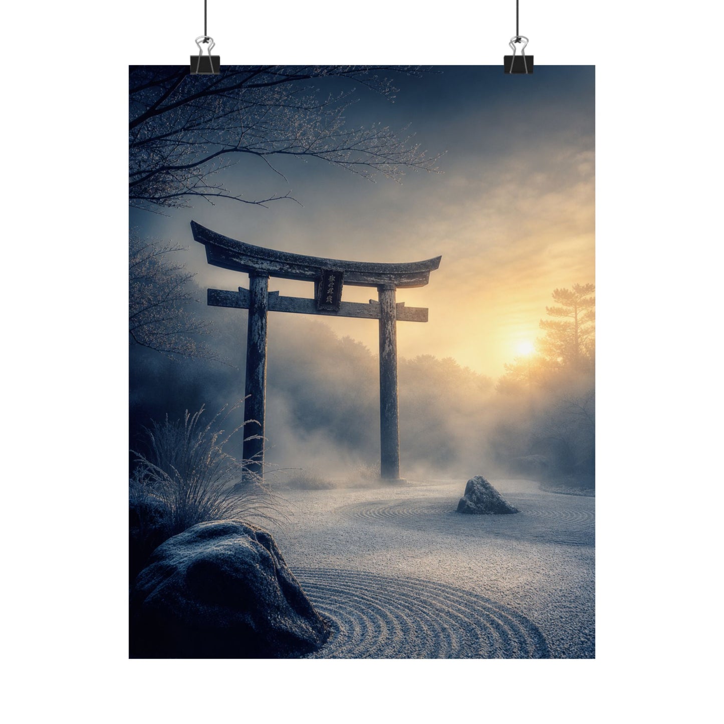 Zen Torii Gate in Golden Hour | Karesansui Wall Art Print