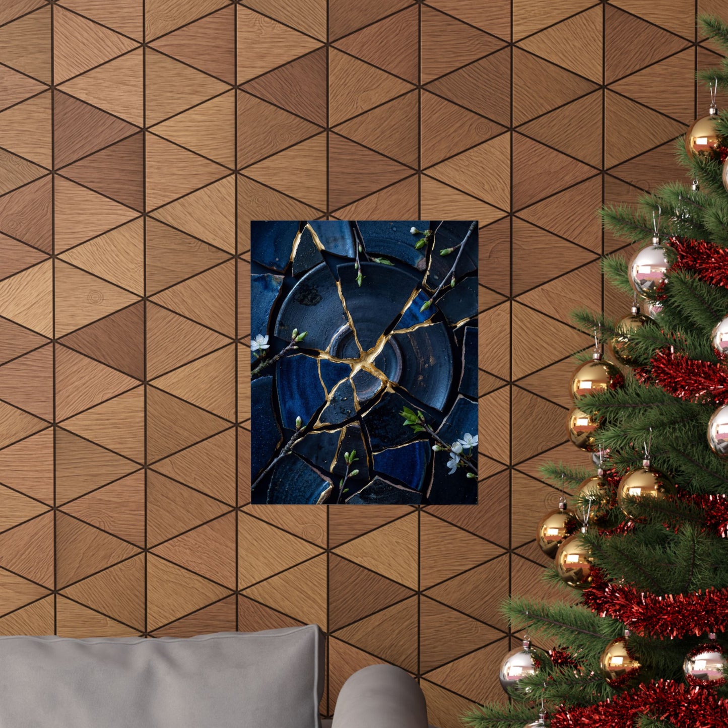 Broken Pottery Spring Wall Art Print | Kintsugi Resilient Design