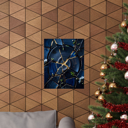 Broken Pottery Spring Wall Art Print | Kintsugi Resilient Design