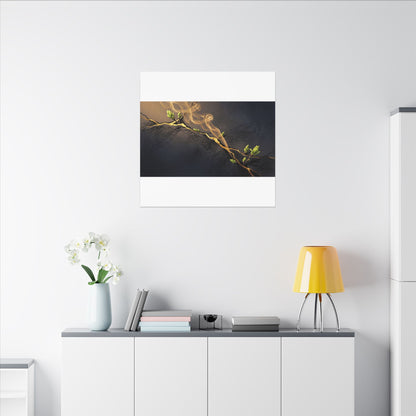 Spring Incense Smoke Gold Vein Canvas Art | Healing Decor