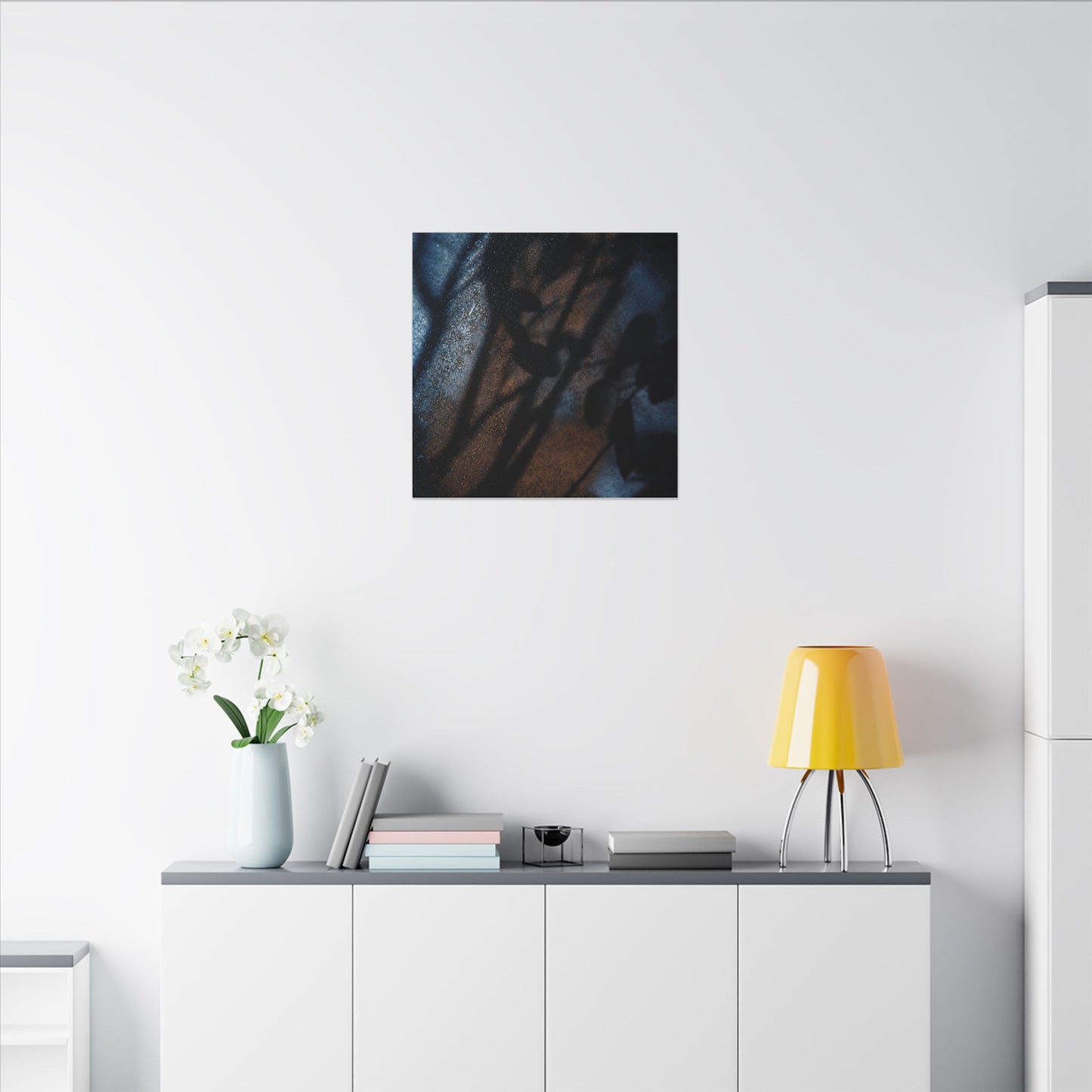 Moonlight Shadow Play Canvas Art - Dark Japandi Ma