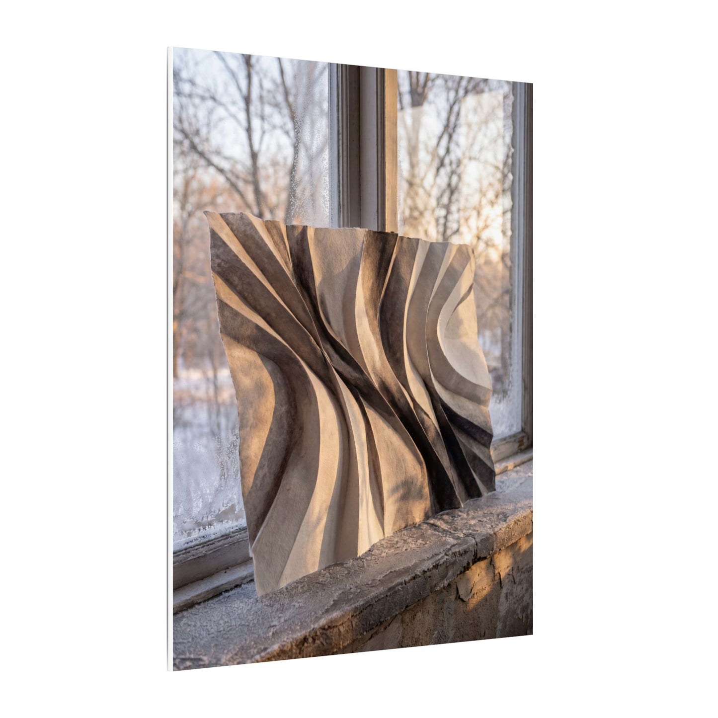 Mono No Aware Paper Fold Canvas Art - Japandi Minimal Line