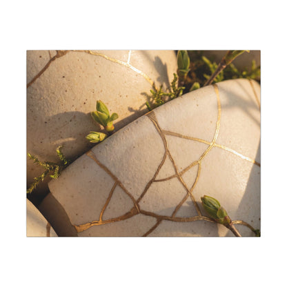 Spring Broken Pottery Gold Vein Canvas Art | Beautiful Decor