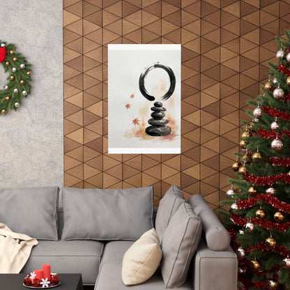 Tranquil River Stones Wall Art Print - Enso Zen