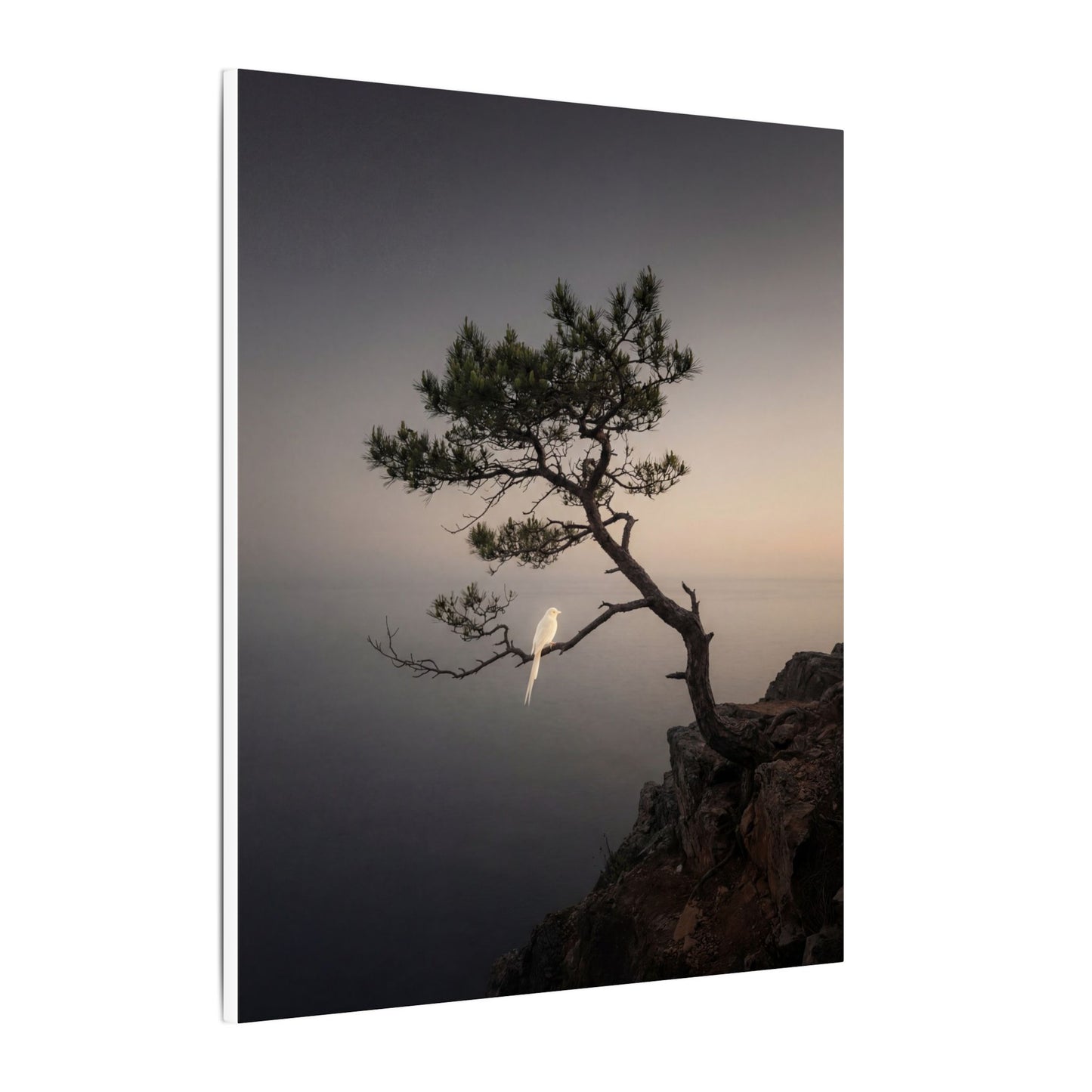 Dawn Pine Tree Canvas Art - Dark Japandi Datsuzoku