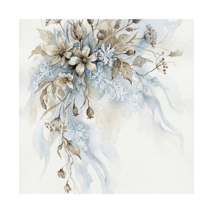 Japandi Dried Flowers in Moonlight | Watercolor Wall Art Print
