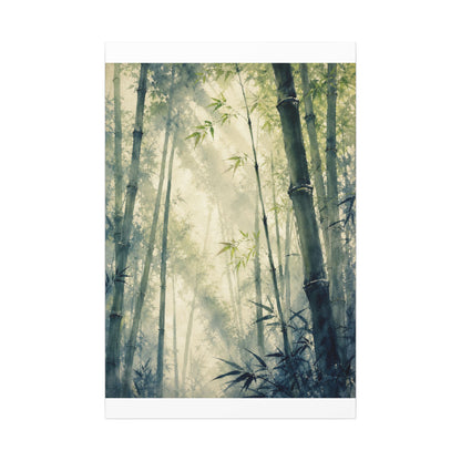 Bamboo Grove Spring Canvas Art | Zen Serene Design