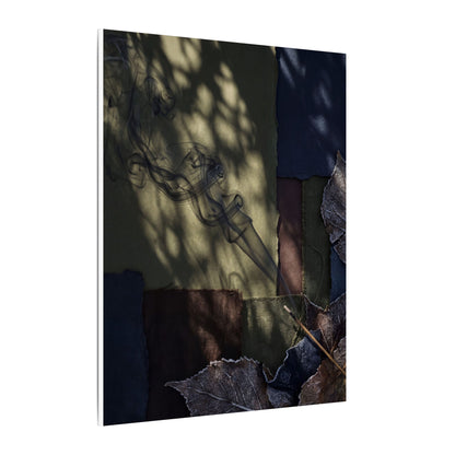 Ma Incense Smoke Canvas Art - Dark Japandi Dark Texture
