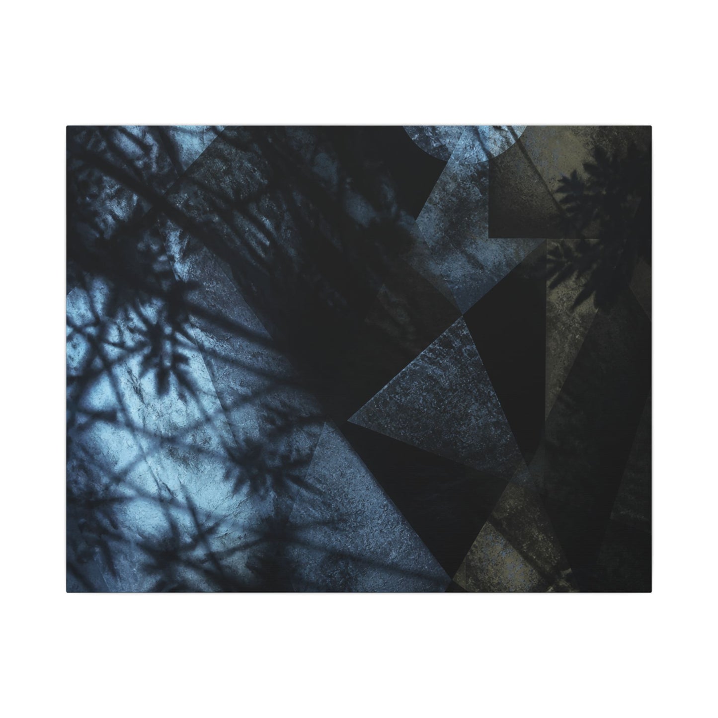 Shadow Play Winter Canvas Art | Dark Japandi Luxurious Design