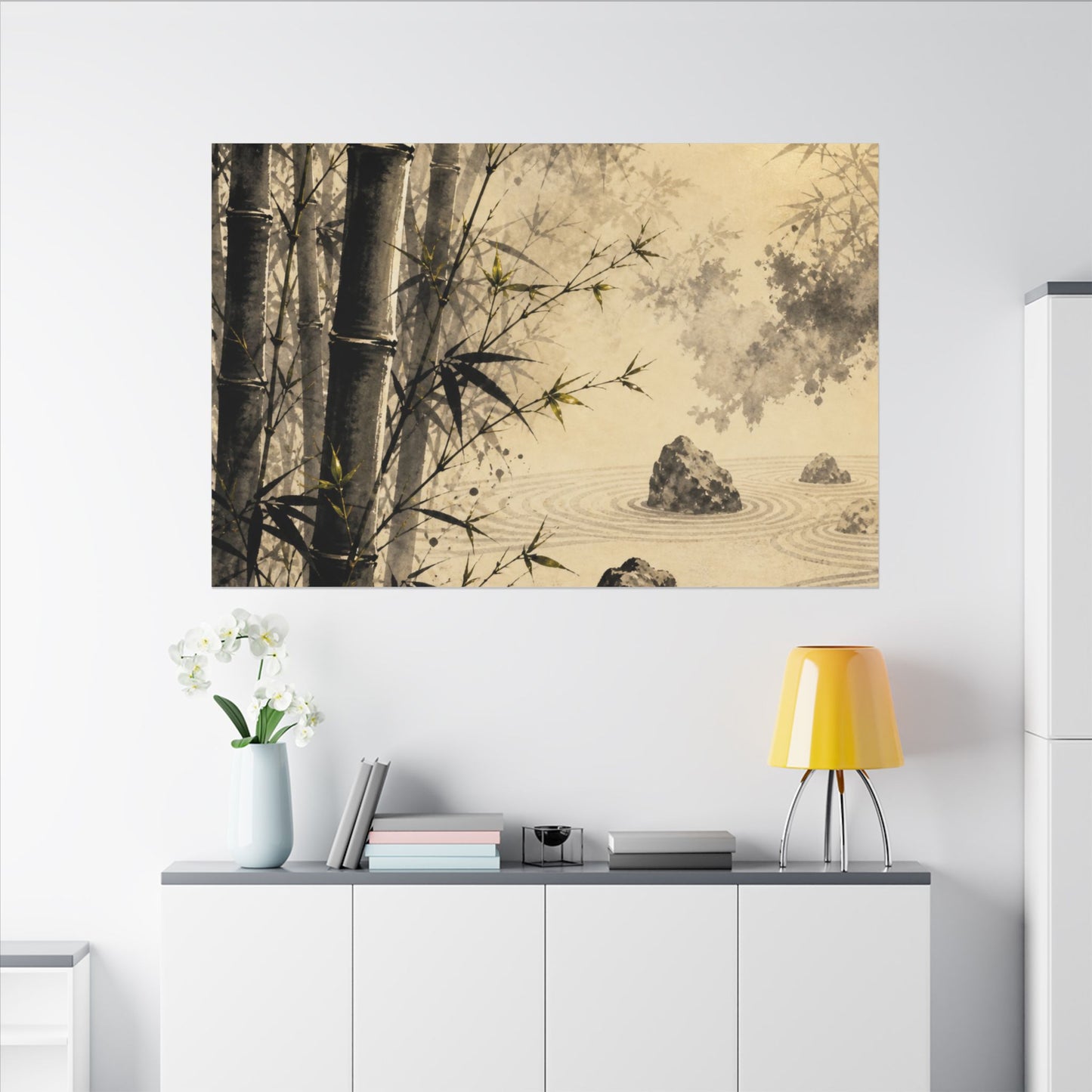 Peaceful Bamboo Grove Canvas Art - Karesansui Zen