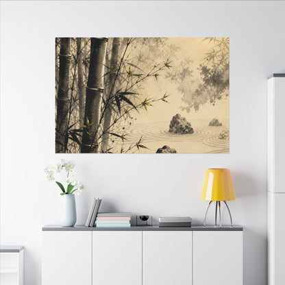 Peaceful Bamboo Grove Canvas Art - Karesansui Zen