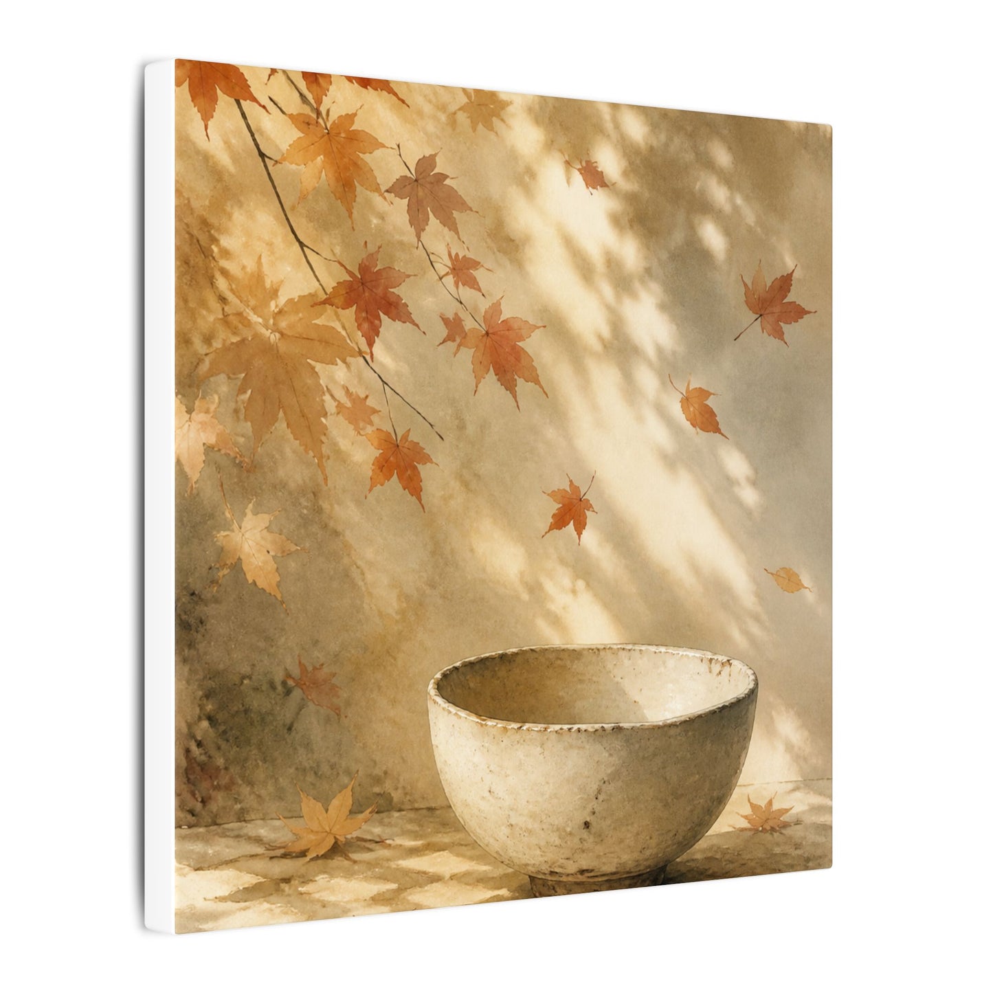 Japandi Ceramic Bowl in Dappled | Watercolor Canvas Art