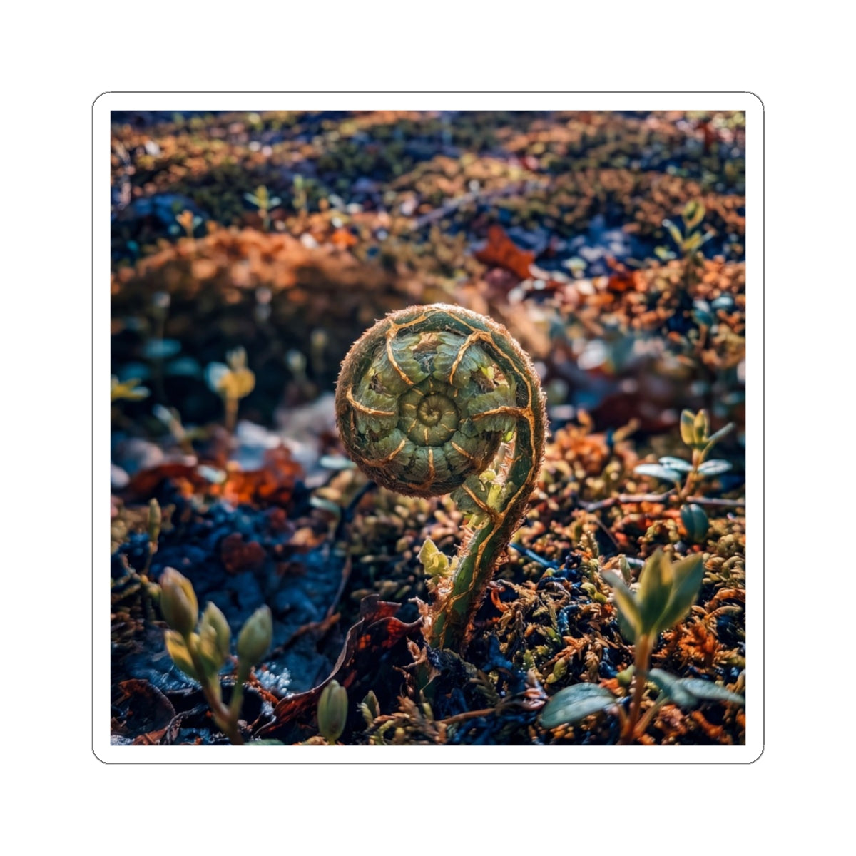 Dappled Fern Unfurling Sticker - Kintsugi Seijaku