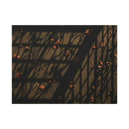 Shadow Play Canvas Art | Autumn Dark Japandi Moody Minimal Art Art Print