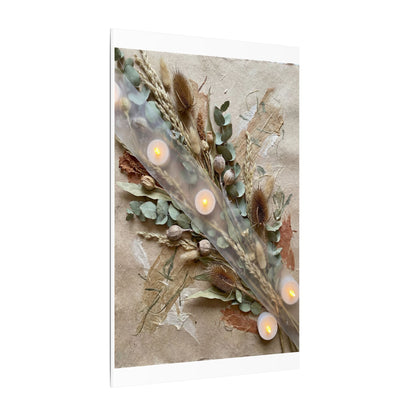 Candlelight Dried Flowers Canvas Art - Japandi Kanso
