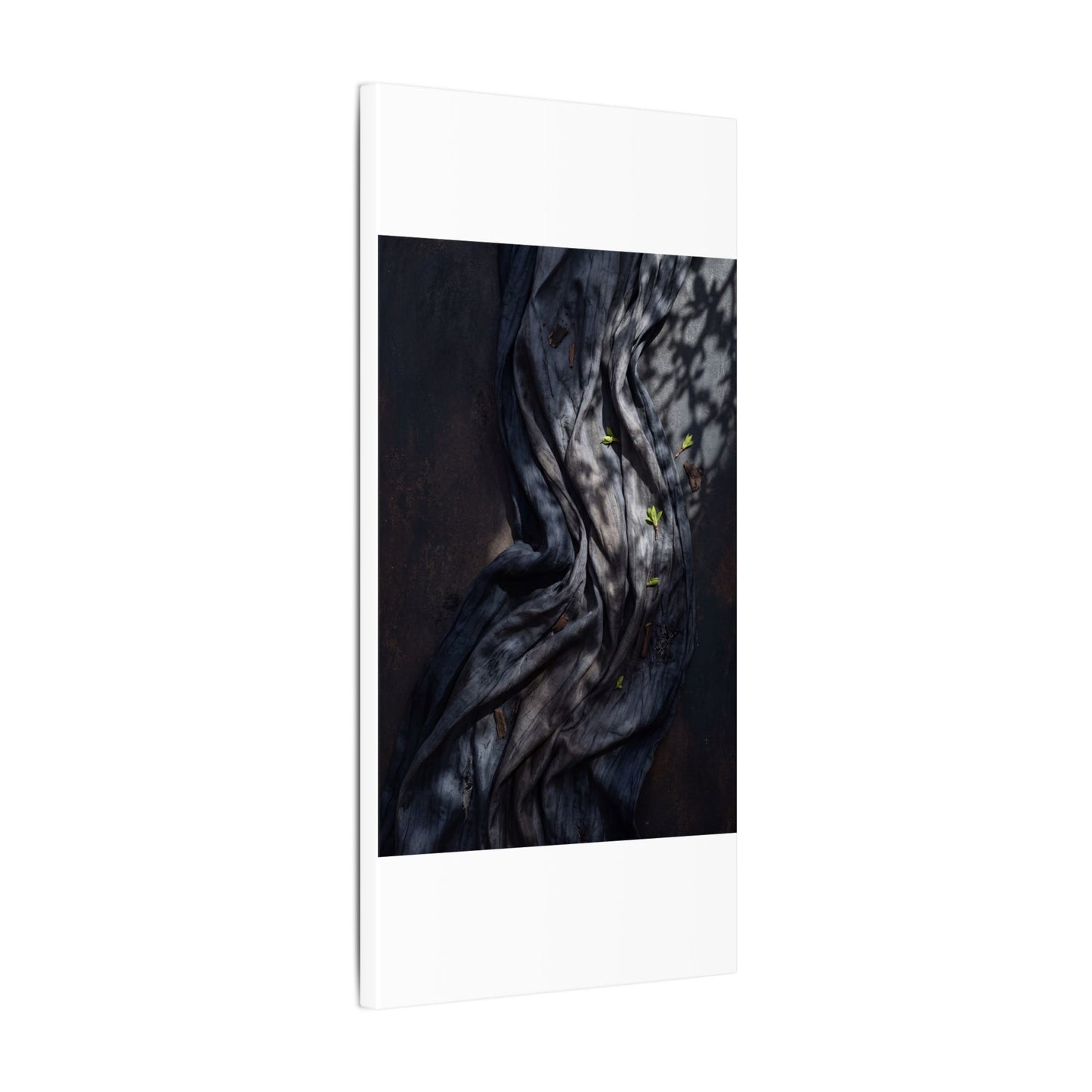 Seijaku Silk Drape Canvas Art - Dark Japandi Dark Texture