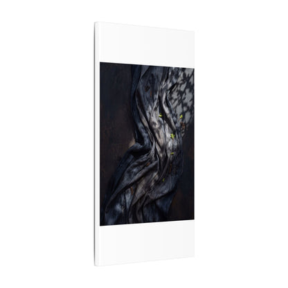 Seijaku Silk Drape Canvas Art - Dark Japandi Dark Texture