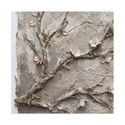 Summer Cherry Blossom Texture Canvas Art | Earthy Decor
