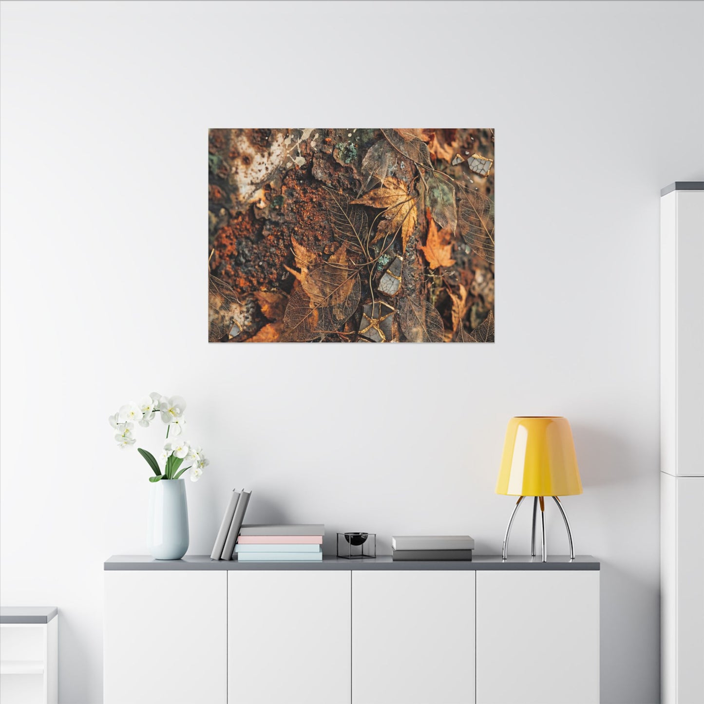 Rust Patina Canvas Art | Autumn Japandi Texture Art