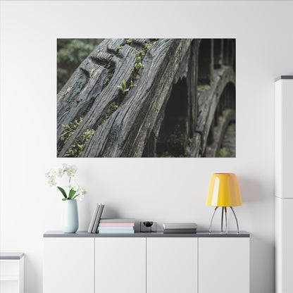 Overcast Wooden Bridge Canvas Art - Japandi Kanso
