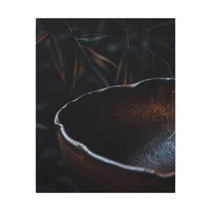Luxurious Ceramic Bowl Canvas Art - Shadow Zen Dark Japandi