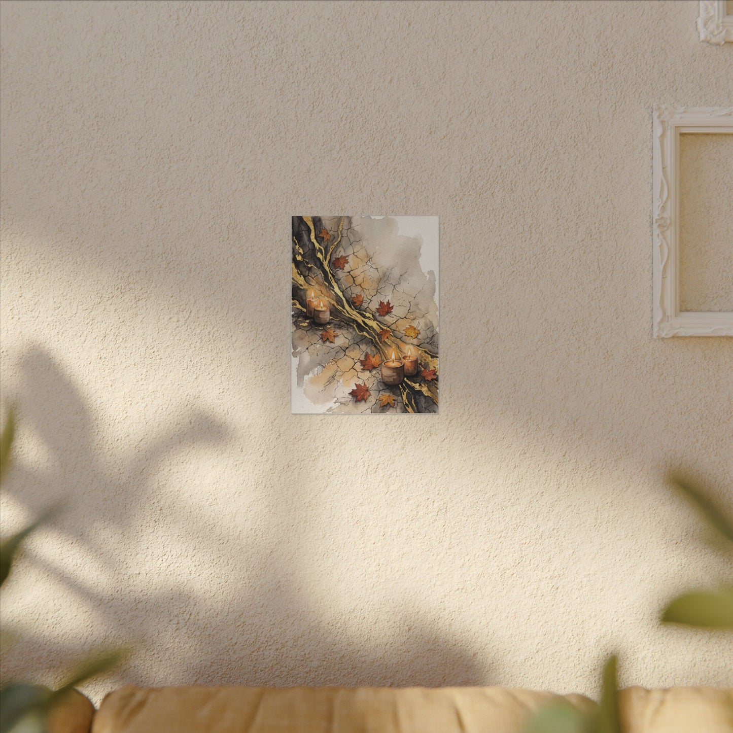 Cracked Earth Autumn Canvas Art | Japandi Warm Design