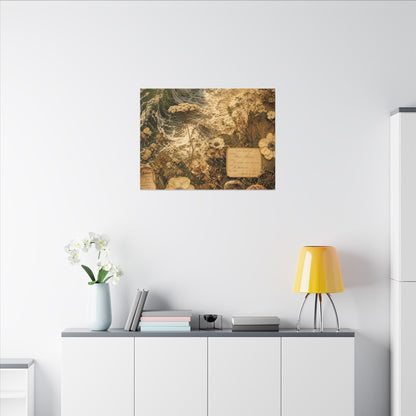 Spring Ocean Wave Herbarium Canvas Art | Nostalgic Decor