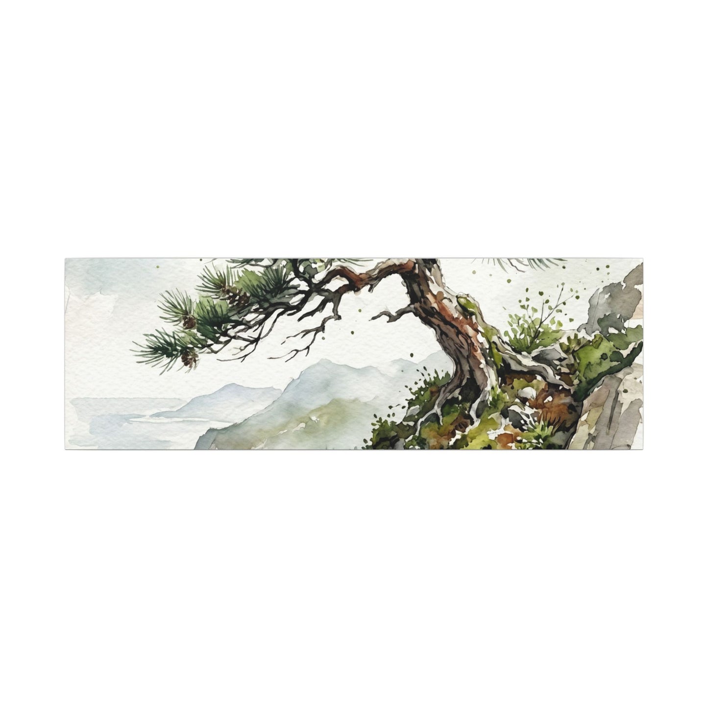 Pine Tree Spring Canvas Art | Japandi Neutral Design