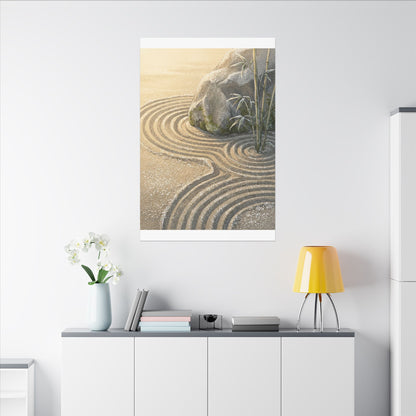 Rock Garden Winter Canvas Art | Zen Peaceful Design