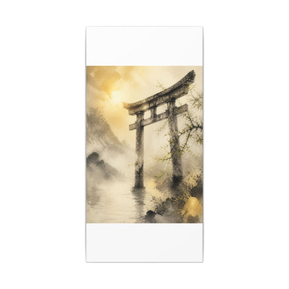 Spring Torii Gate Sumi E Canvas Art | Tranquil Decor