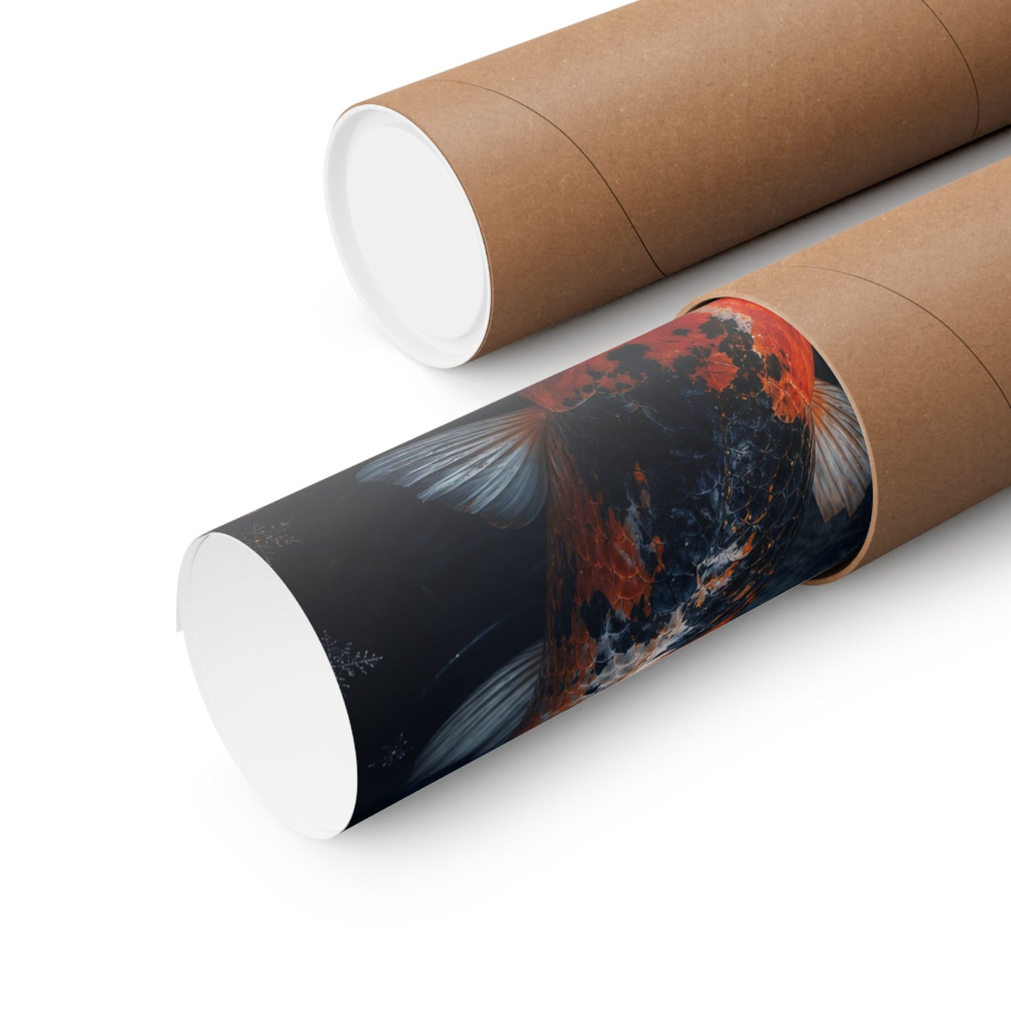 Candlelight Koi Pond Wall Art Print - Dark Japandi Datsuzoku