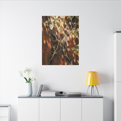Kanso Rust Patina Canvas Art - Kintsugi Gold Vein