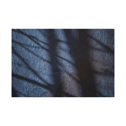 Dark Japandi Shadow Play in Moonlight | Moody Minimal Canvas Art Art Print