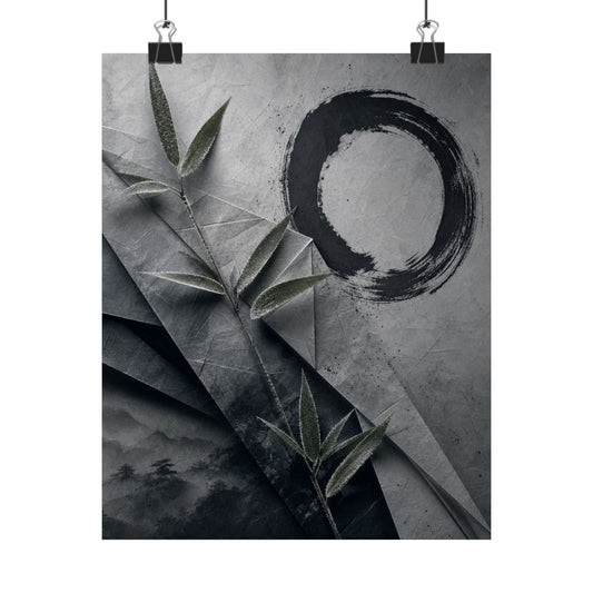 Winter Paper Fold Enso Wall Art Print | Tranquil Decor
