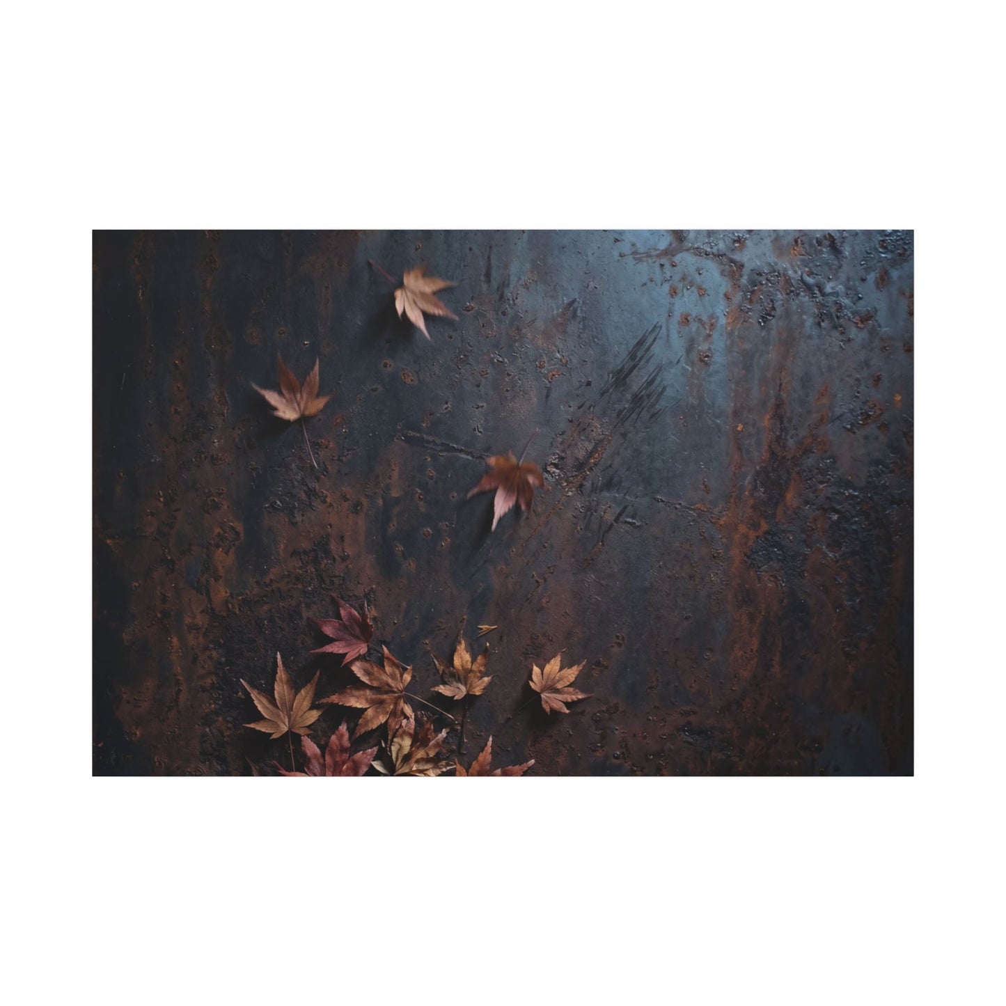 Moonlight Rust Patina Canvas Art - Dark Japandi Mono No Aware